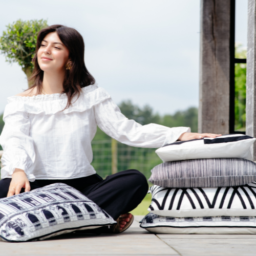 Melli Mello Decorative Cushion Optical Illusion Black White