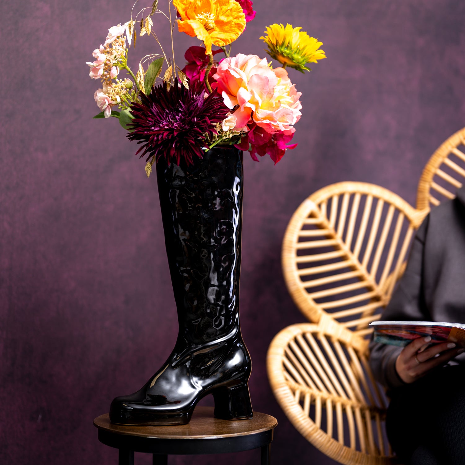 Melli Mello Boot Vase Black