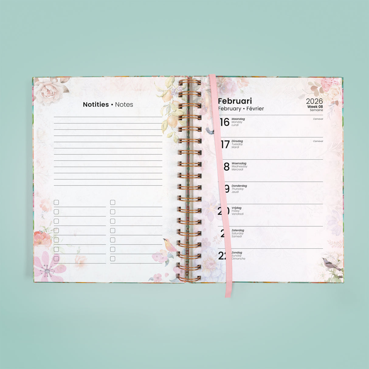 Endless Mae Pastel Petals Desk Agenda 2026