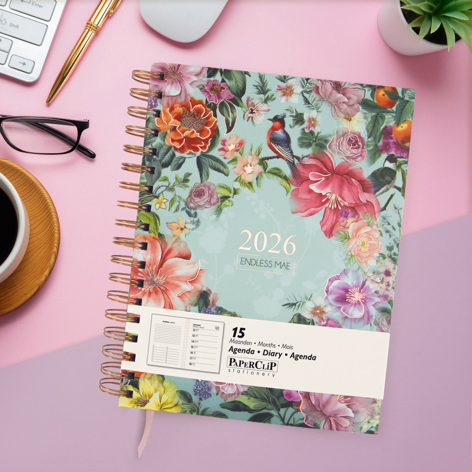 Endless Mae Minty Meadow Desk Agenda 2026