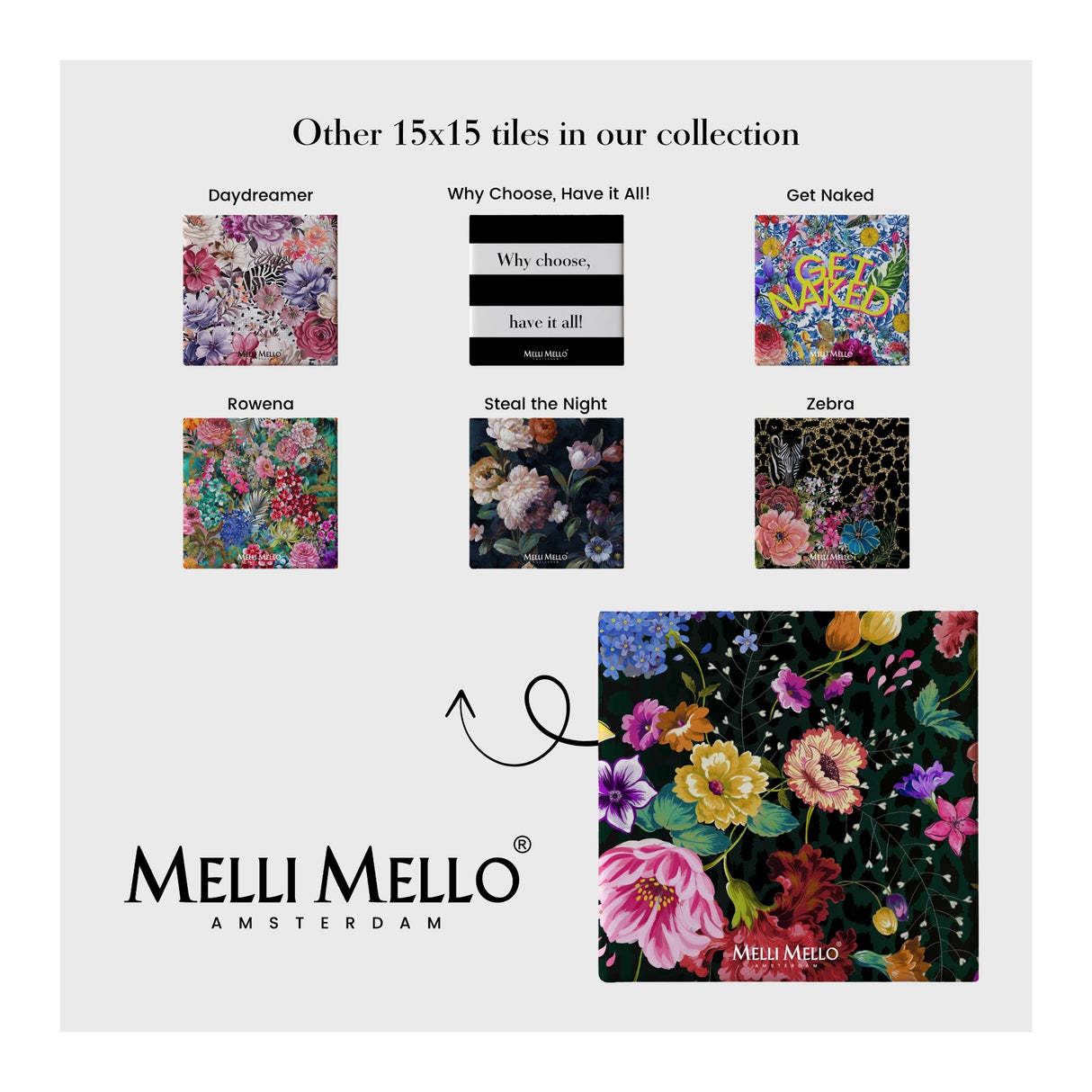 Melli Mello Tile Birdy Front 15x15cm