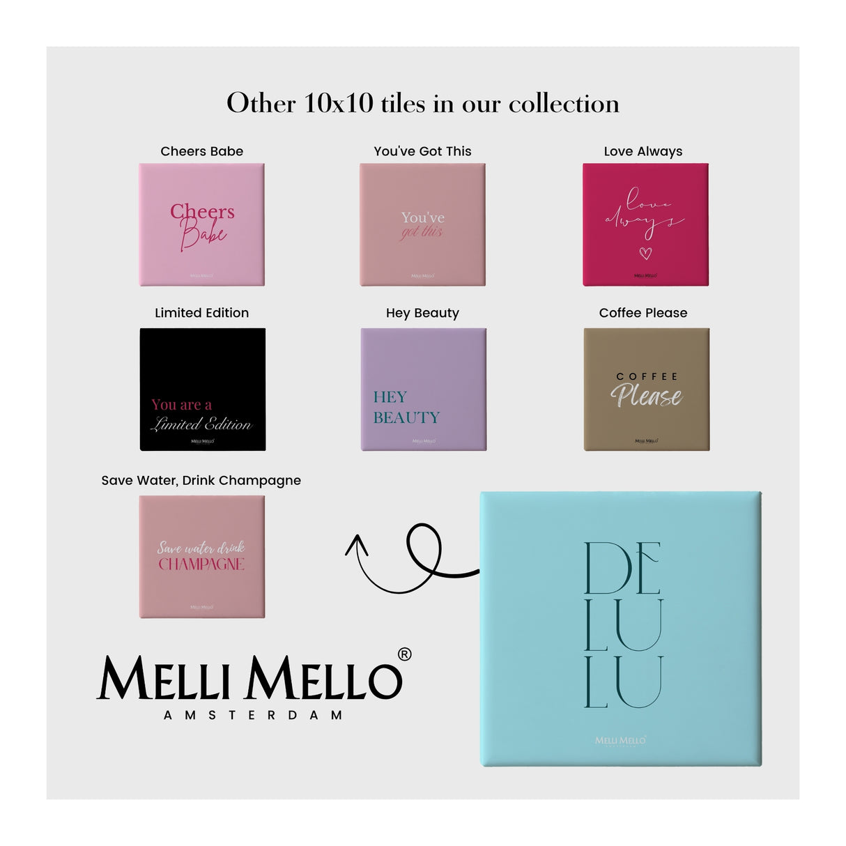 Melli Mello Tegeltje Delulu 10x10cm