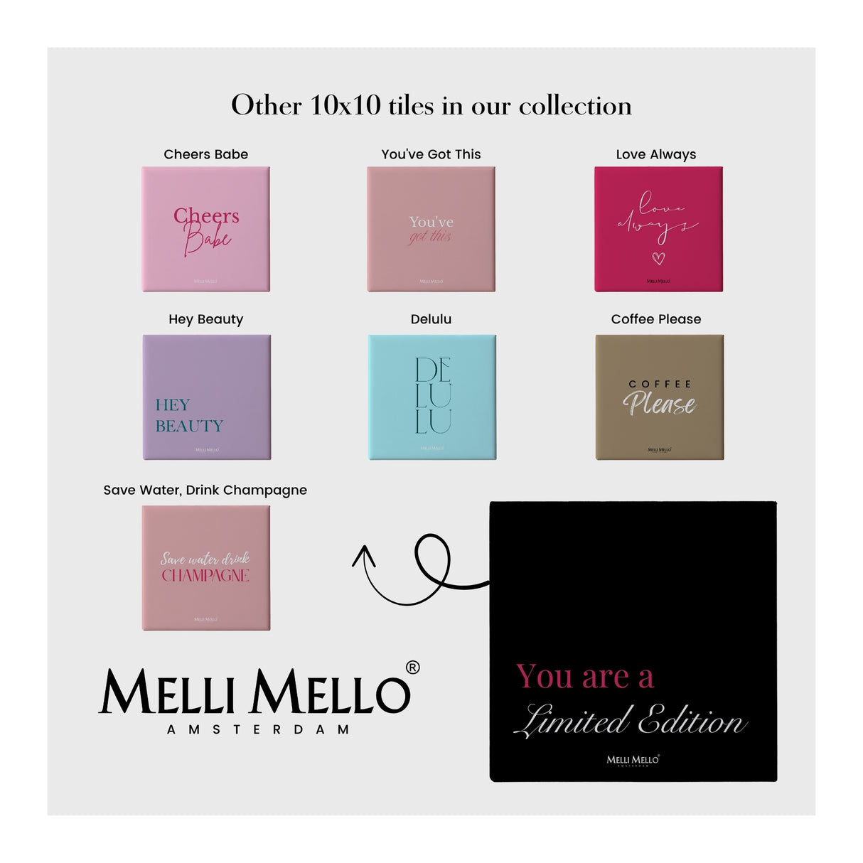 Melli Mello Tegeltje Limited Edition 10x10cm