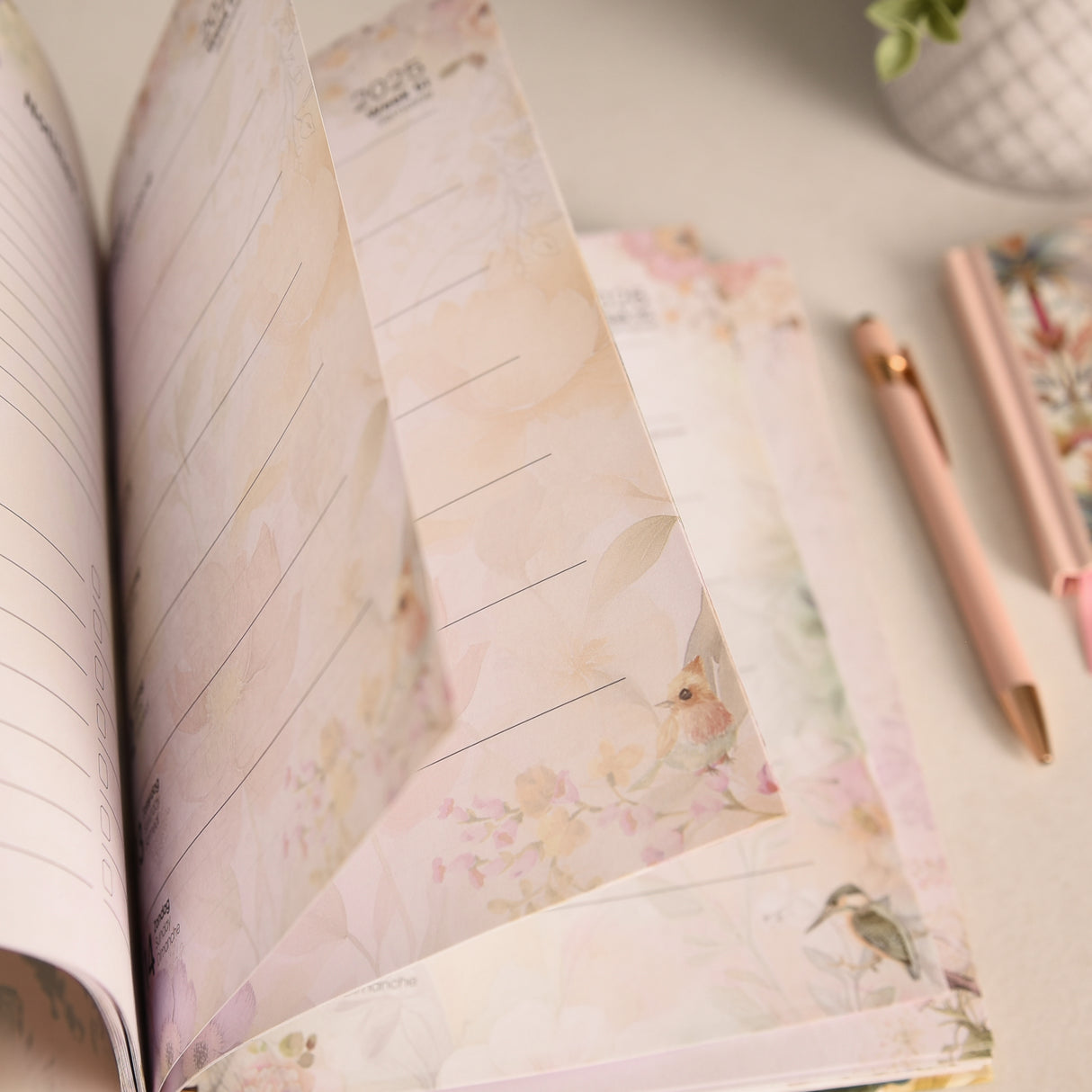 Endless Mae Pastel Petals Desk Agenda 2026