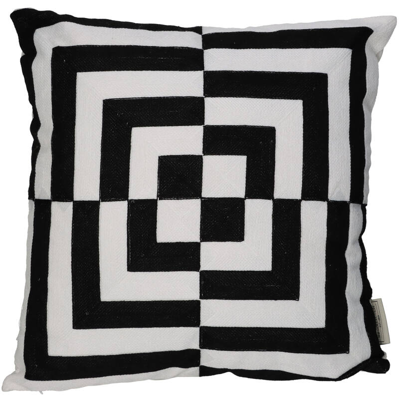 Melli Mello Decorative Cushion Optical Illusion Black White