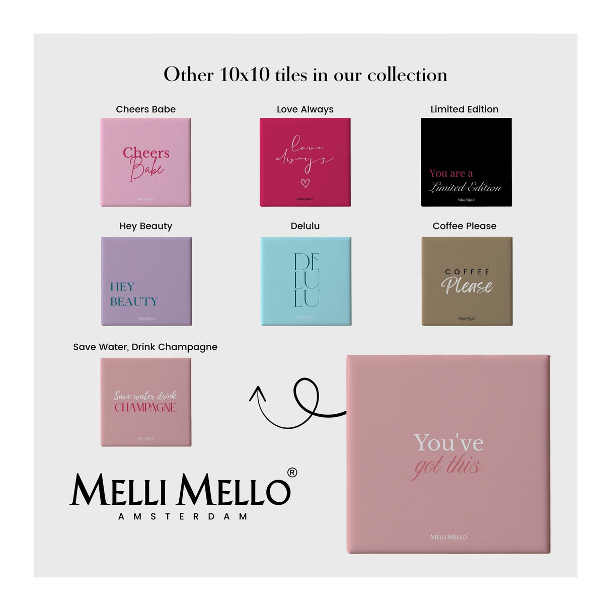 Melli Mello Tegeltje You've Got This 10x10cm