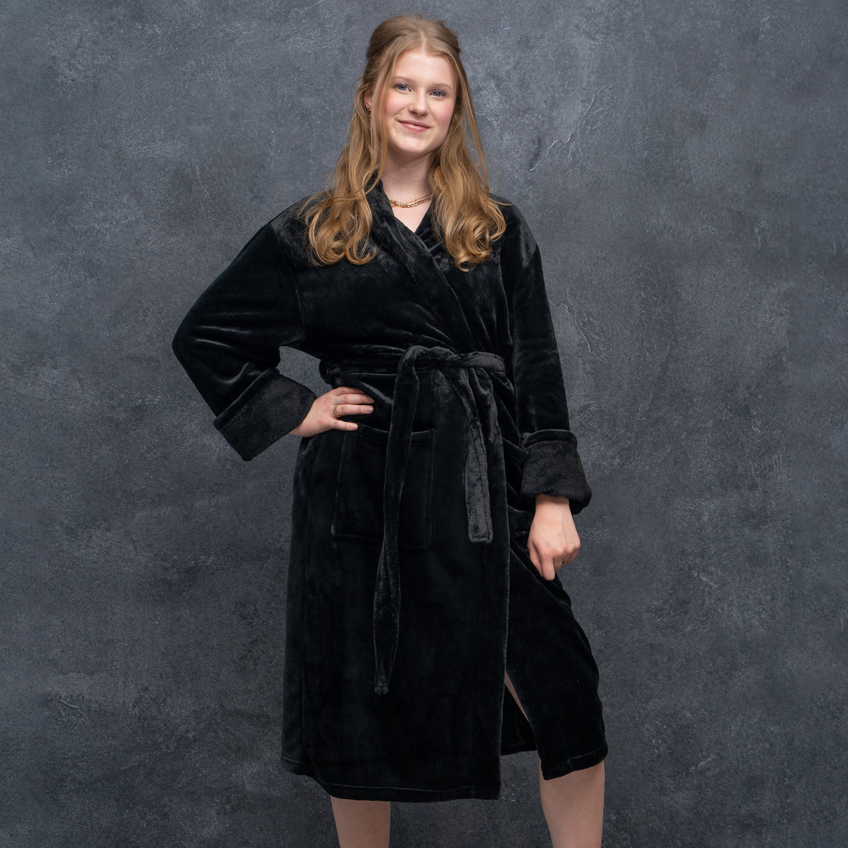 By The Way Badjas zwart voorkant