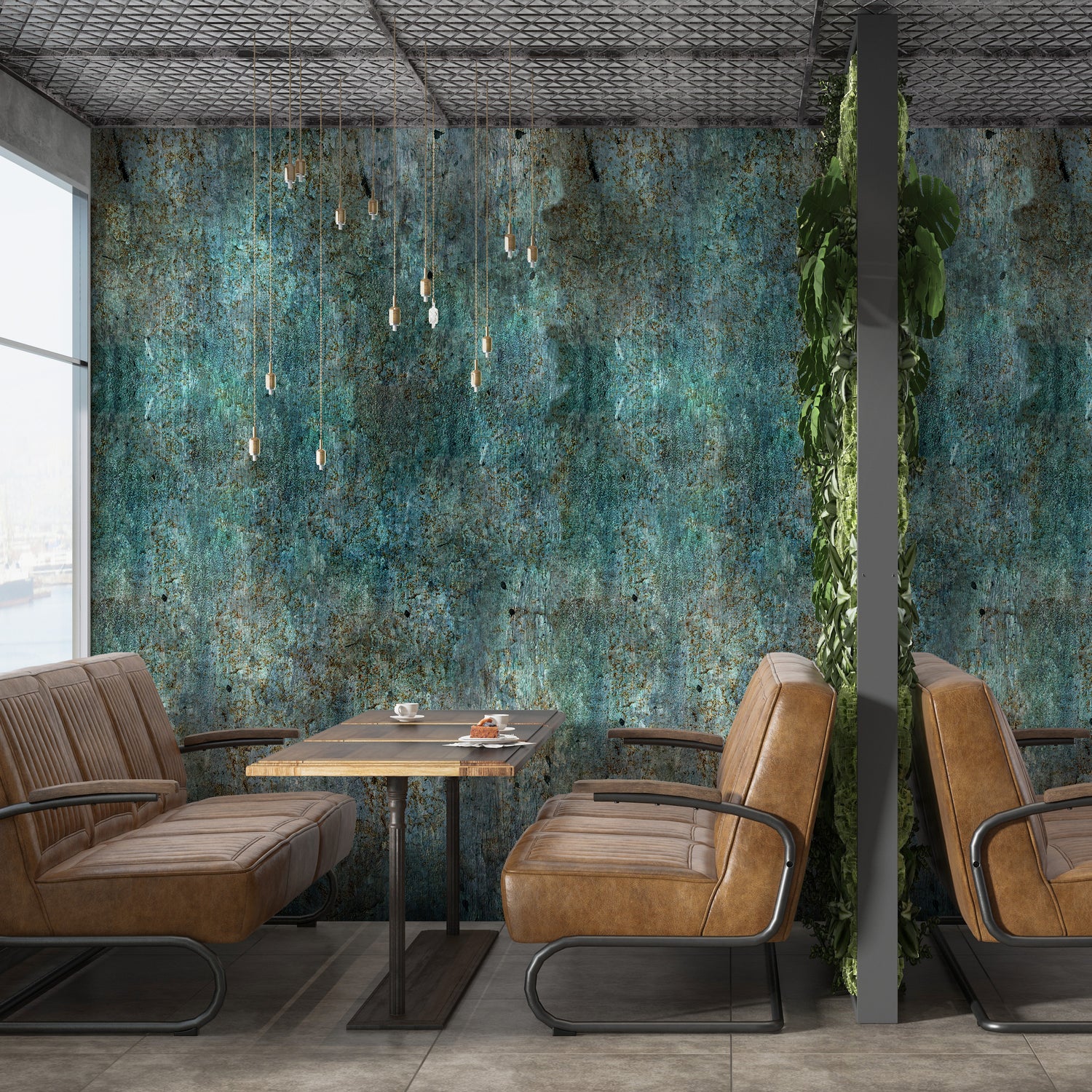 Melli Mello Blue Steel Mural Blauw