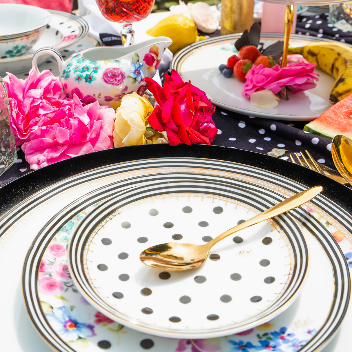 Melli Mello Nora Dots Gebaksbord Wit Stippen ø15,5cm