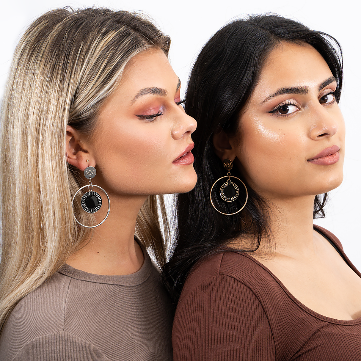 Melli Mello Coin in hoop Earring Silver coated