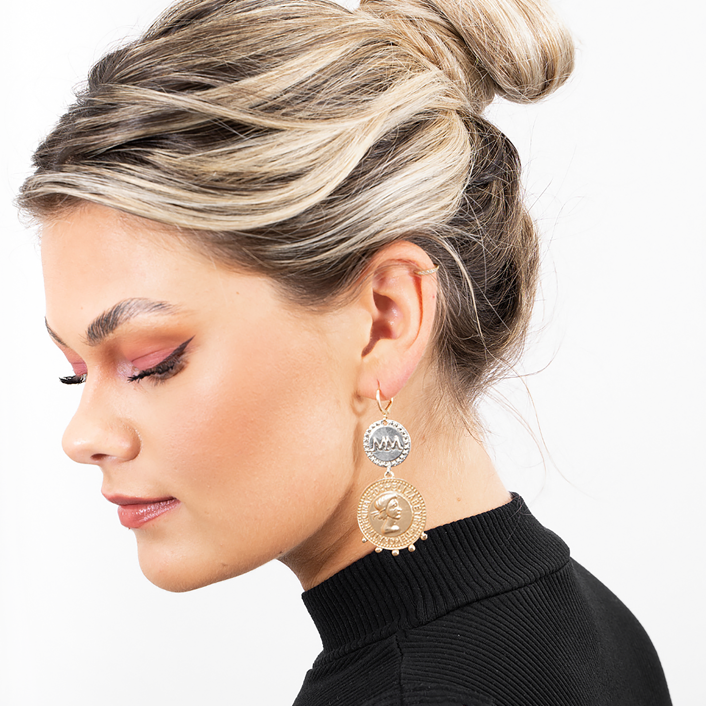 Melli Mello Double coin Earring Gold/Silver coated