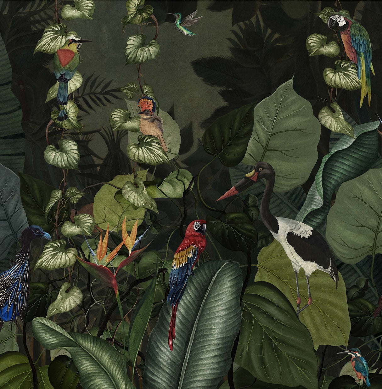 Melli Mello Flora & Fauna Mural Groen