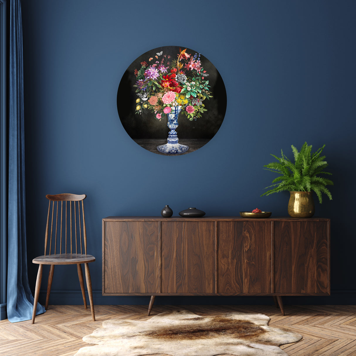 Melli Mello Wall Circle Flowers from Delft