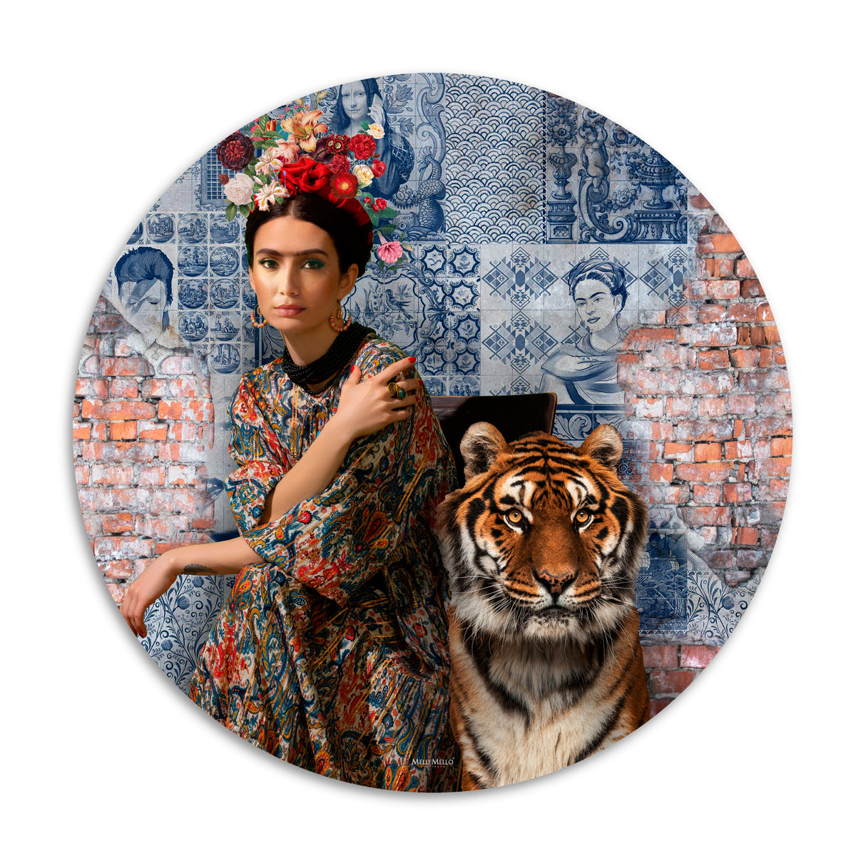 Melli Mello Wall Circle Frida Kahlo