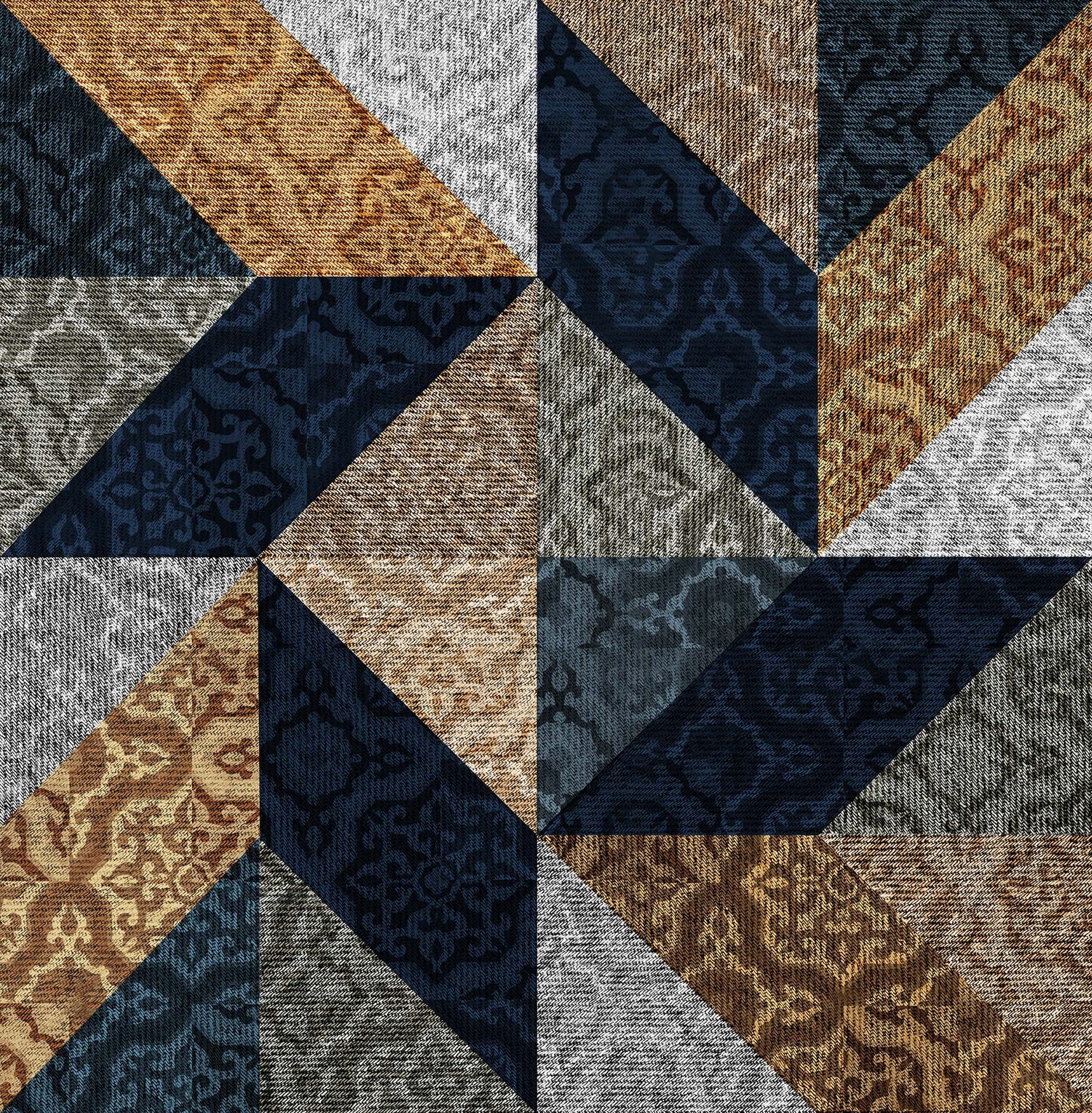 Melli Mello Graphic Life Mural Blauw/Oker