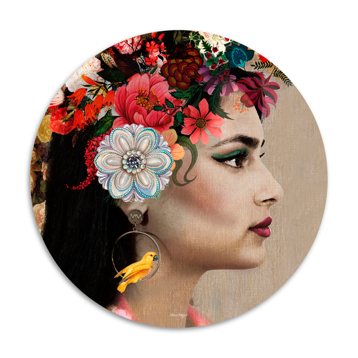 Melli Mello Wall Circle Head Full of Flowers