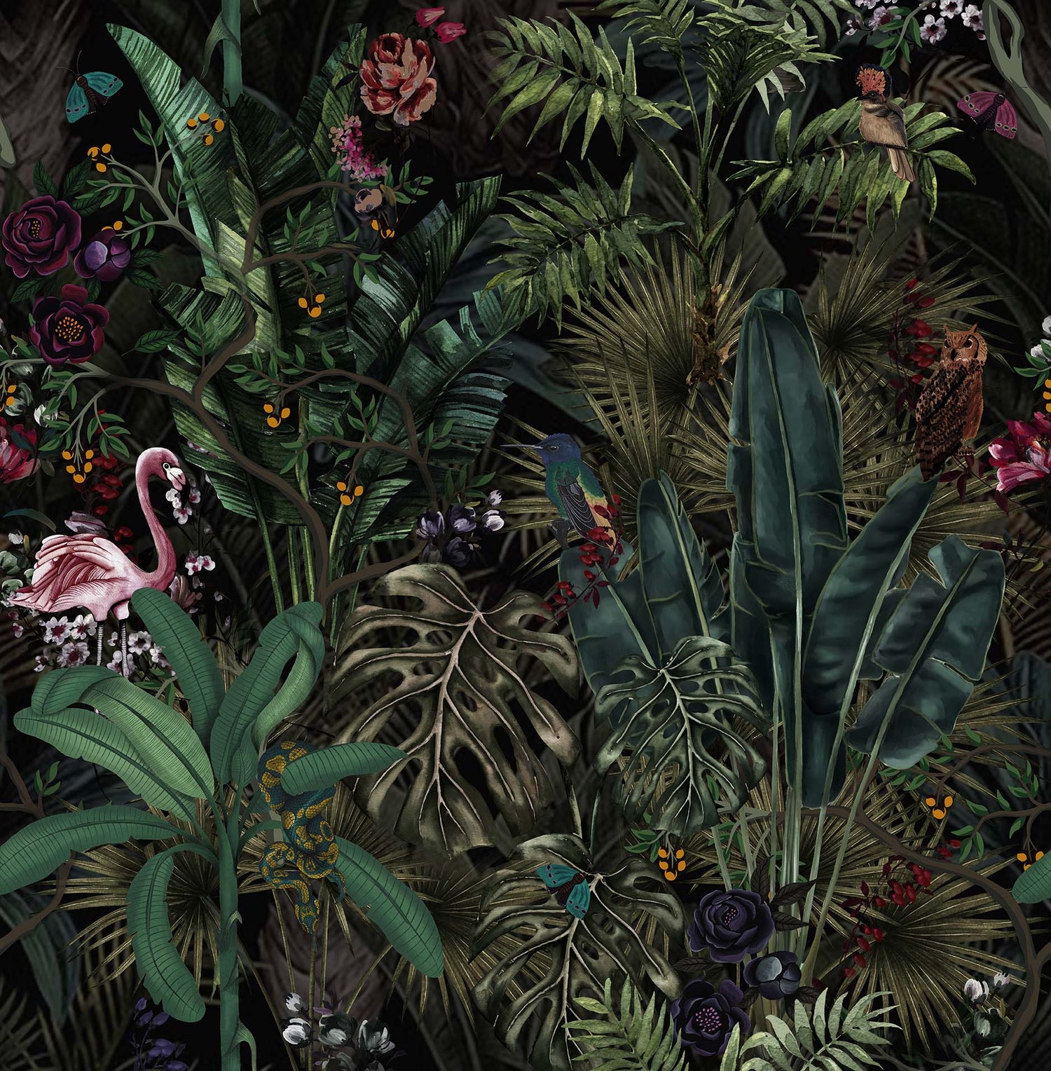 Melli Mello Lunar Jungle Mural Groen