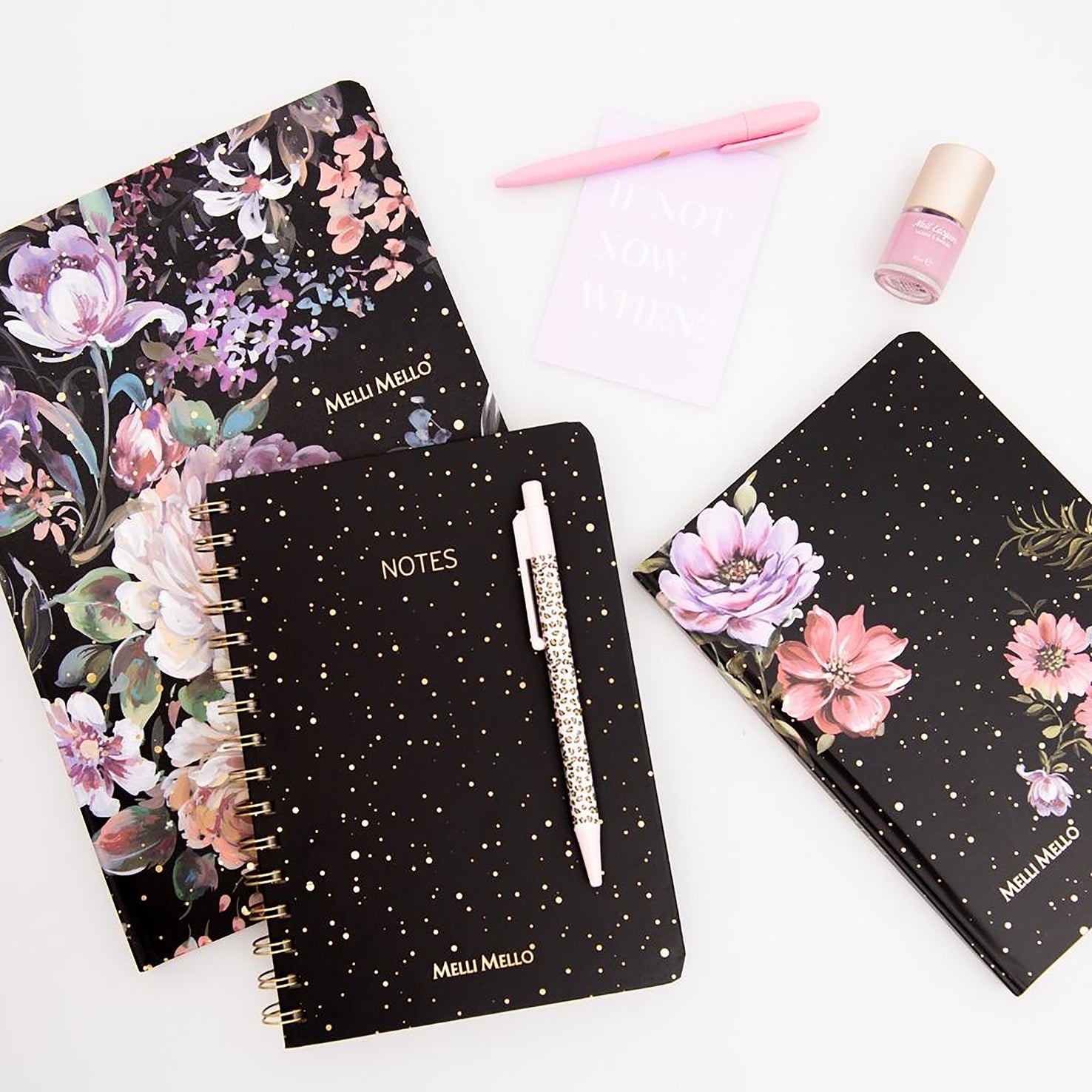 Melli Mello Night Sky Ring Binder A5 Black