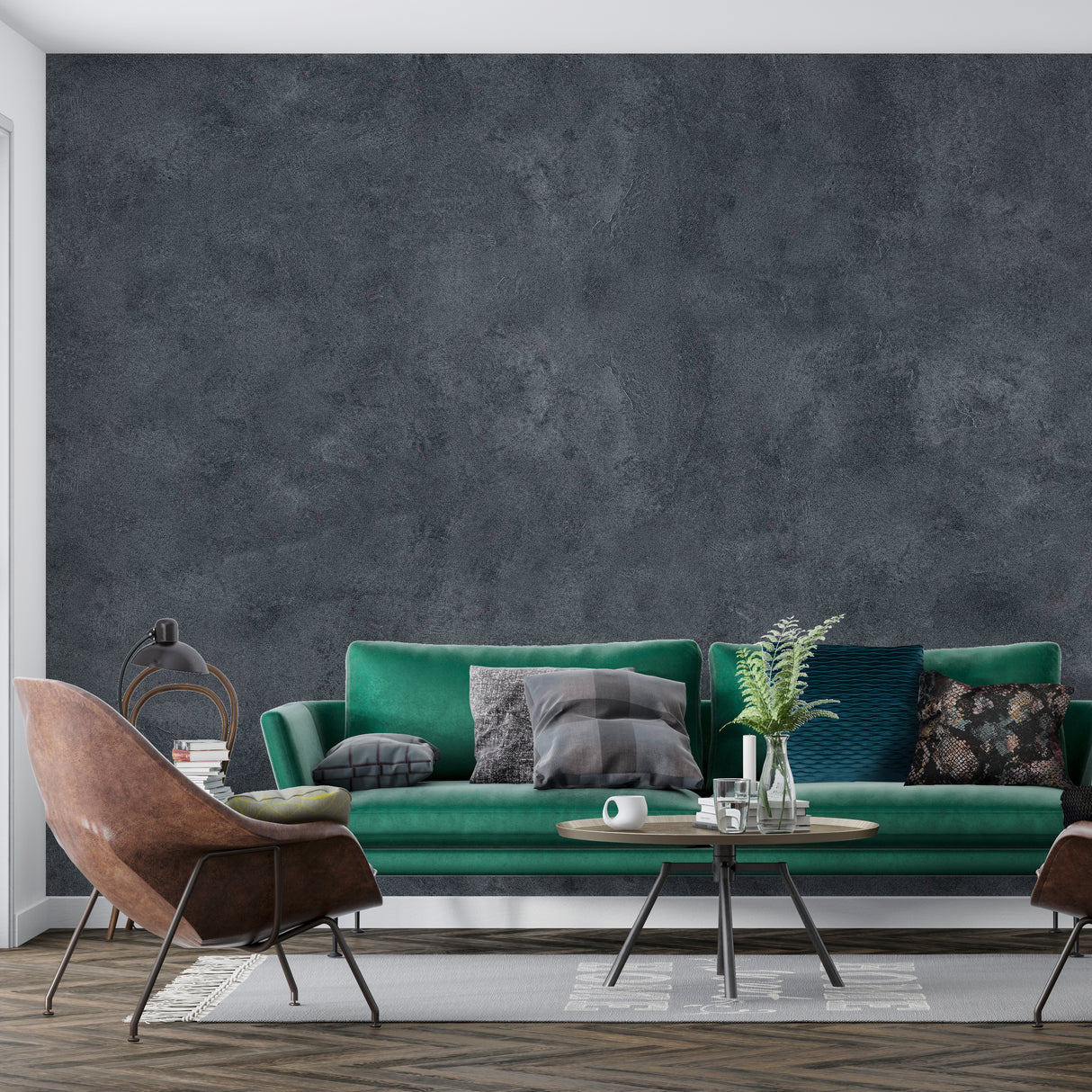 Melli Mello Solid Story Mural Donkergrijs