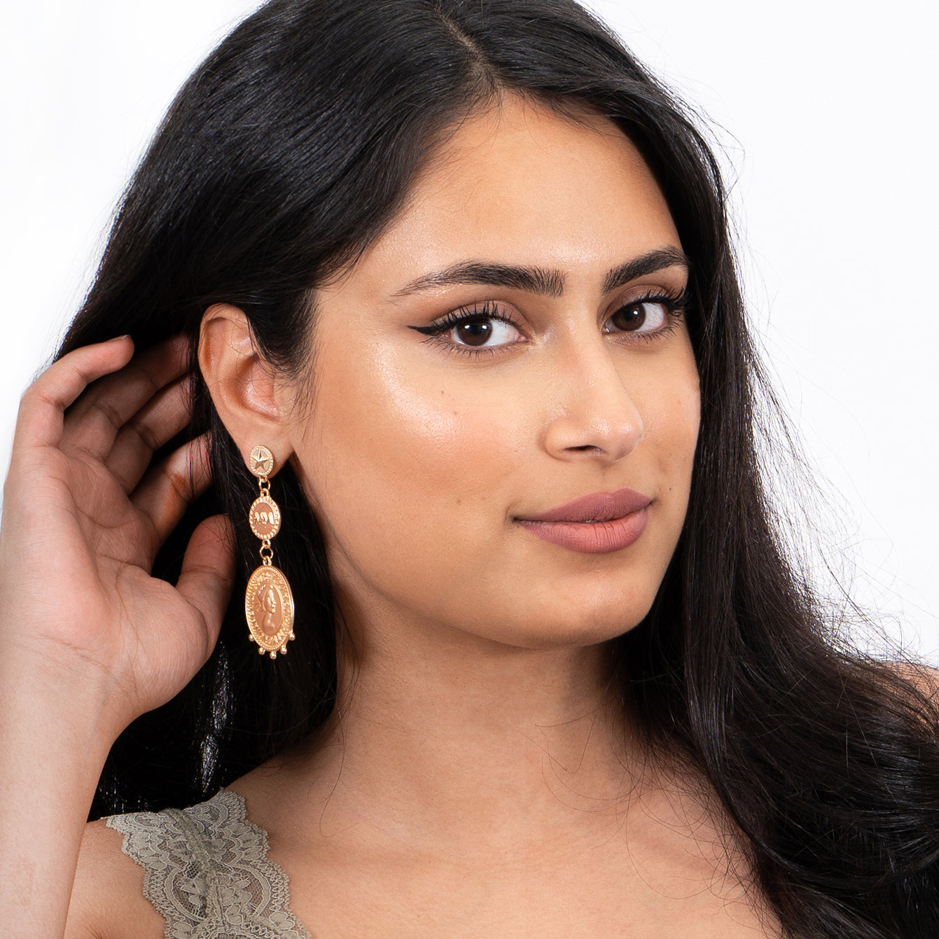 Melli Mello Triple coin Earring Gold coated
