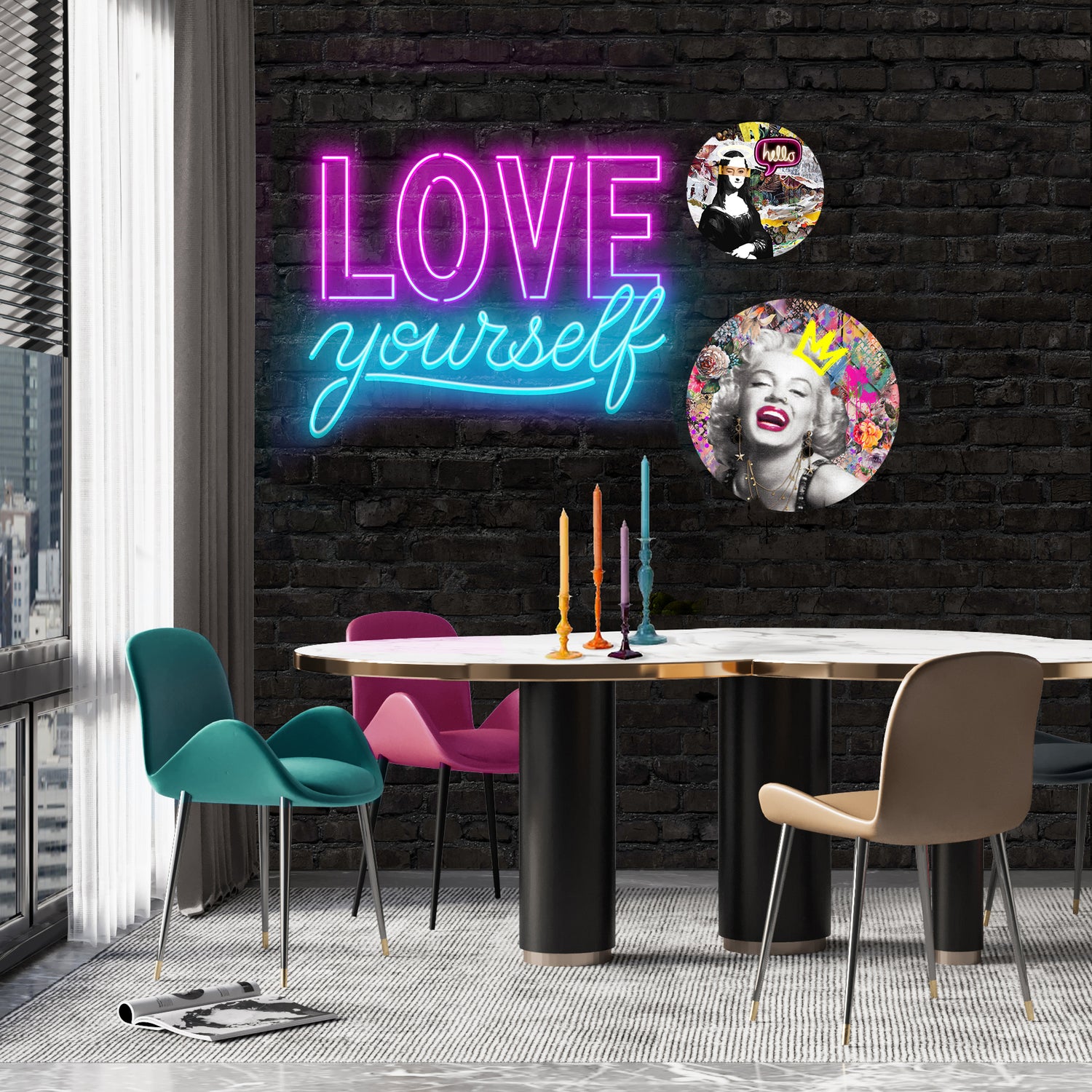 Melli Mello Brick by Brick Mural Zwart