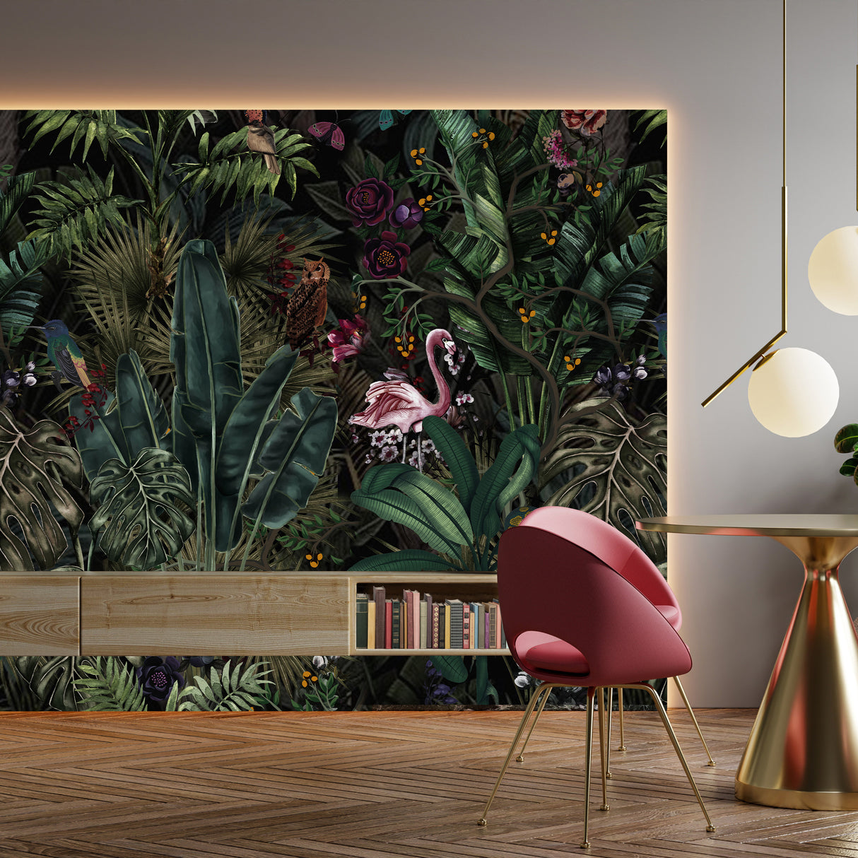 Melli Mello Lunar Jungle Mural Groen