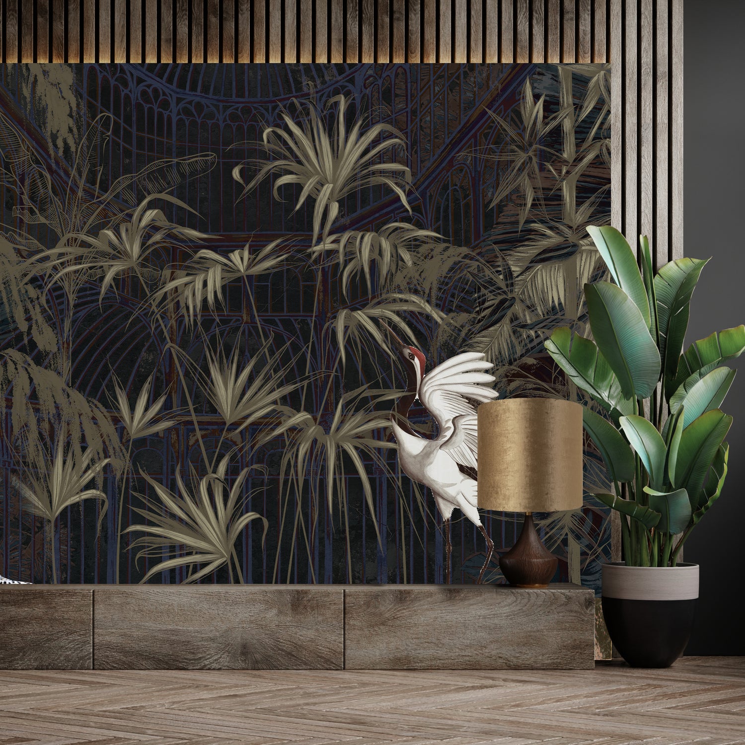 Melli Mello Mystical Orangery Mural Khaki