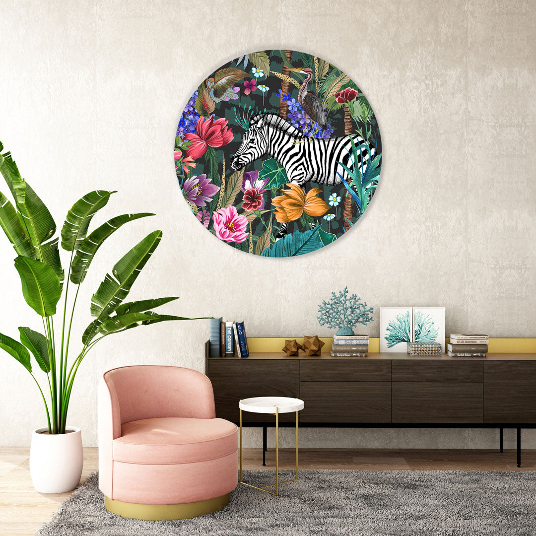 Melli Mello Jungle Fever wall circle floral jungle bombastic colorful bold deco eyecatcher be different living room deco 