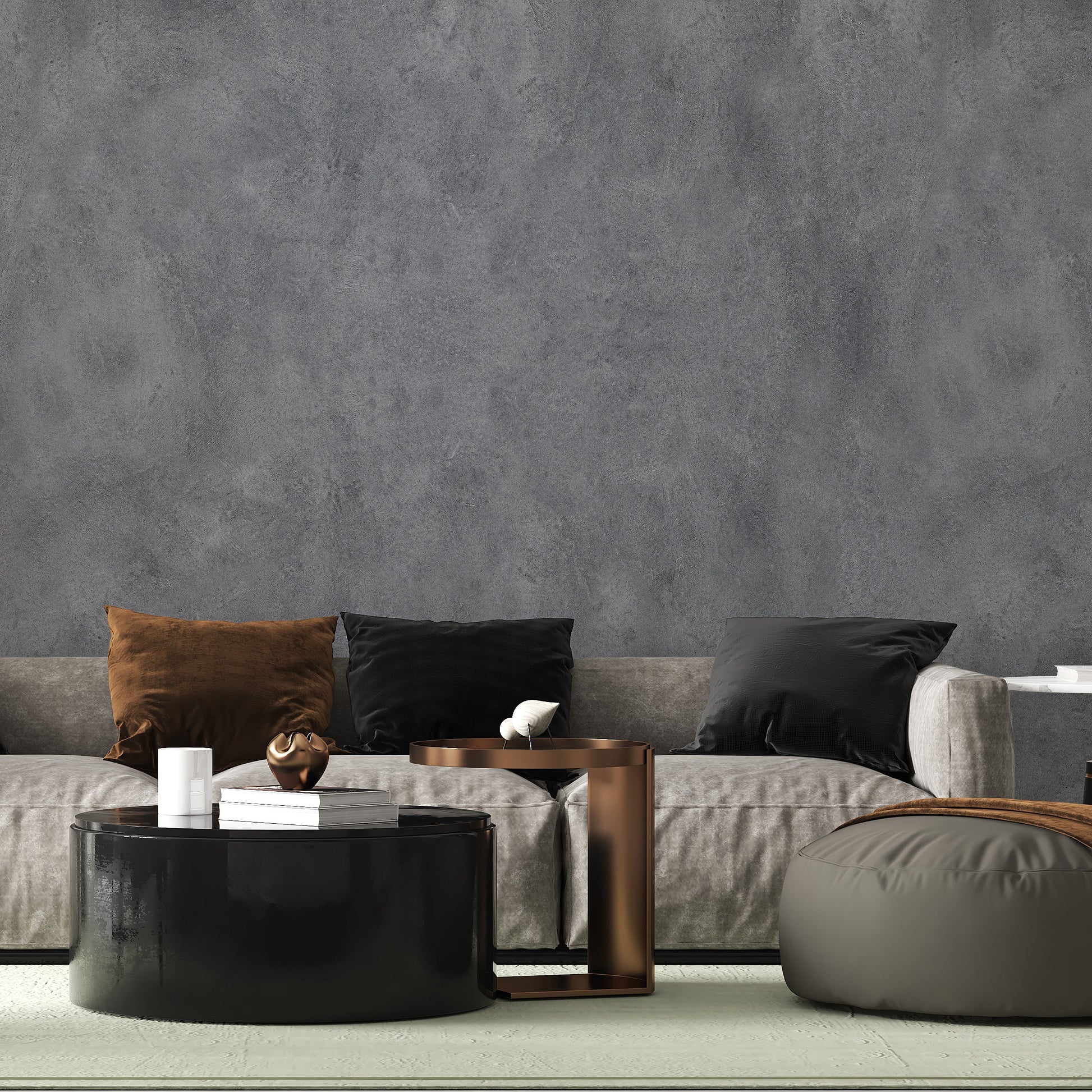 Melli Mello Be Concrete photowall living room style interior inspiration industrial feel