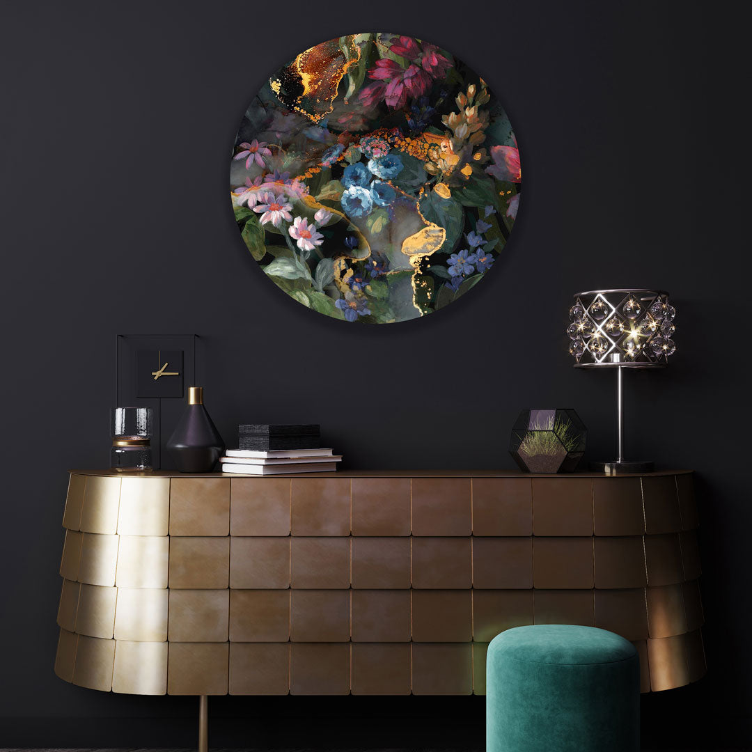 Melli Mello Bloom on baby Wall circle floral colorful deco eyecatcher be different living room deco 