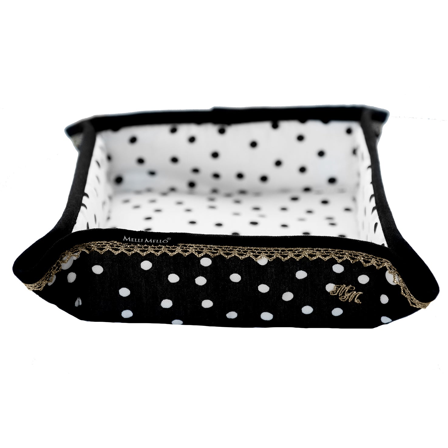 Melli Mello Nora black and white Bread basket black-white dots