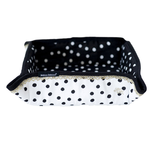 Melli Mello Nora dots Bread basket White & Black dots