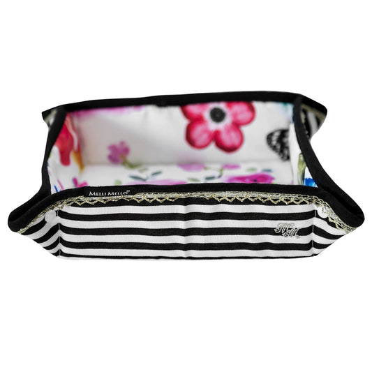 Melli Mello Stripe floral bread basket black-white stripes