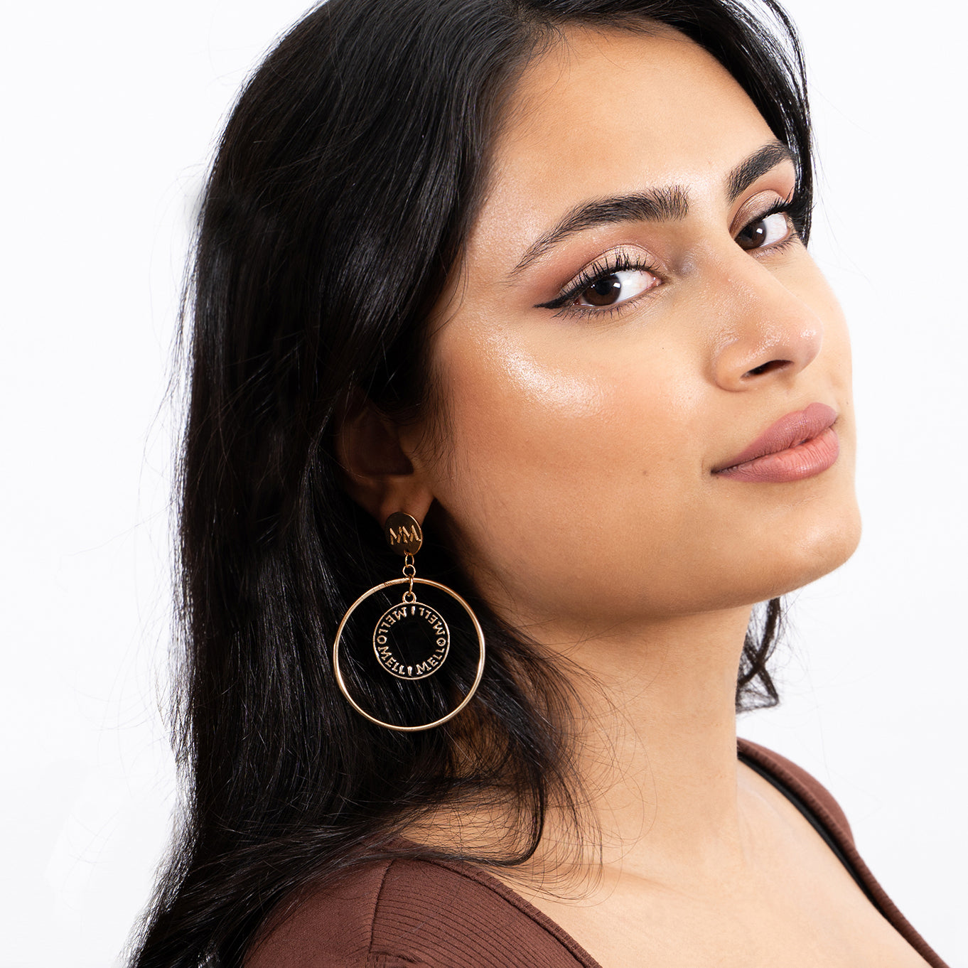 Melli Mello Coin in hoop Earring Gold coated