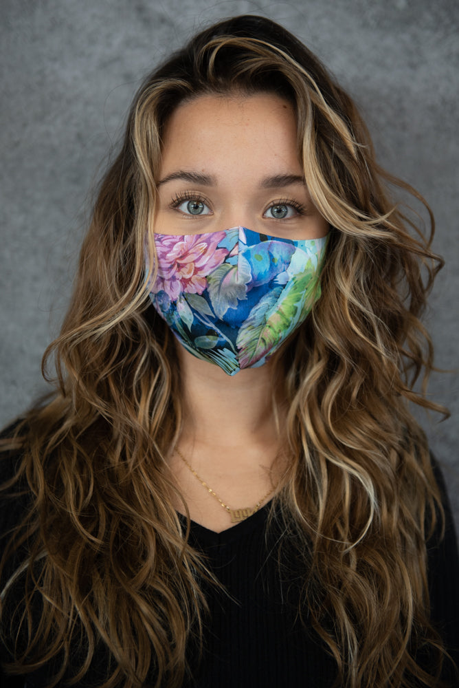 Melli Mello Tropical night colorful floral mouth mask high quality waterproof UV protection Air filtration PM2.5 anti bacterial facemask with air filtration