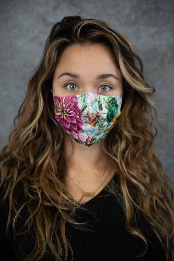 Melli Mello Floral Attraction floral mouth mask high quality waterproof UV protection Air filtration PM2.5 anti bacterial facemask with air filtration