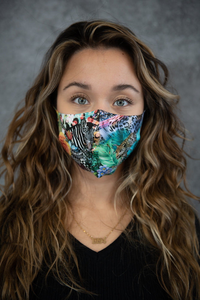 Melli Mello Zoo me jungle animal print colorful mouth mask high quality waterproof UV protection Air filtration PM2.5 anti bacterial facemask with air filtration