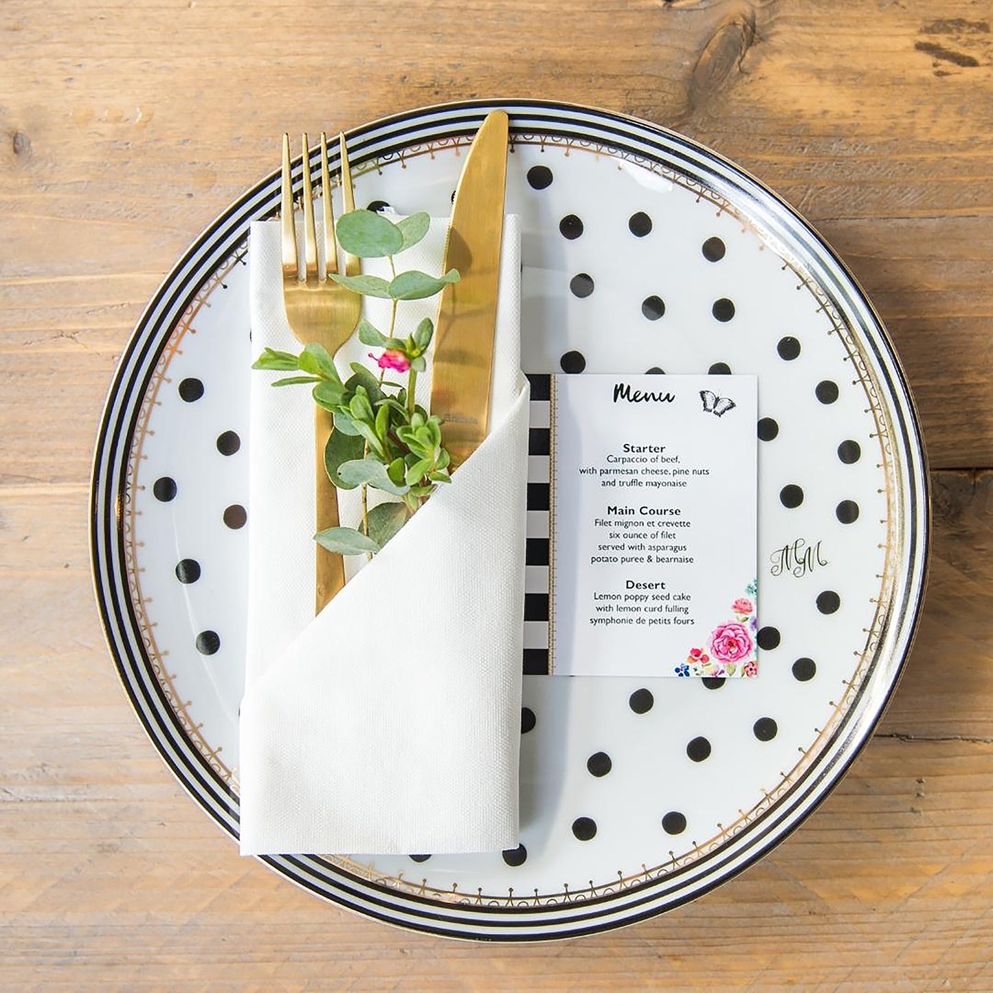 Melli Mello Nora dots Dinerbord Wit Stippen ⌀27cm