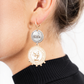 Melli Mello Double coin Oorbel Goud/Zilverkleurige Coating