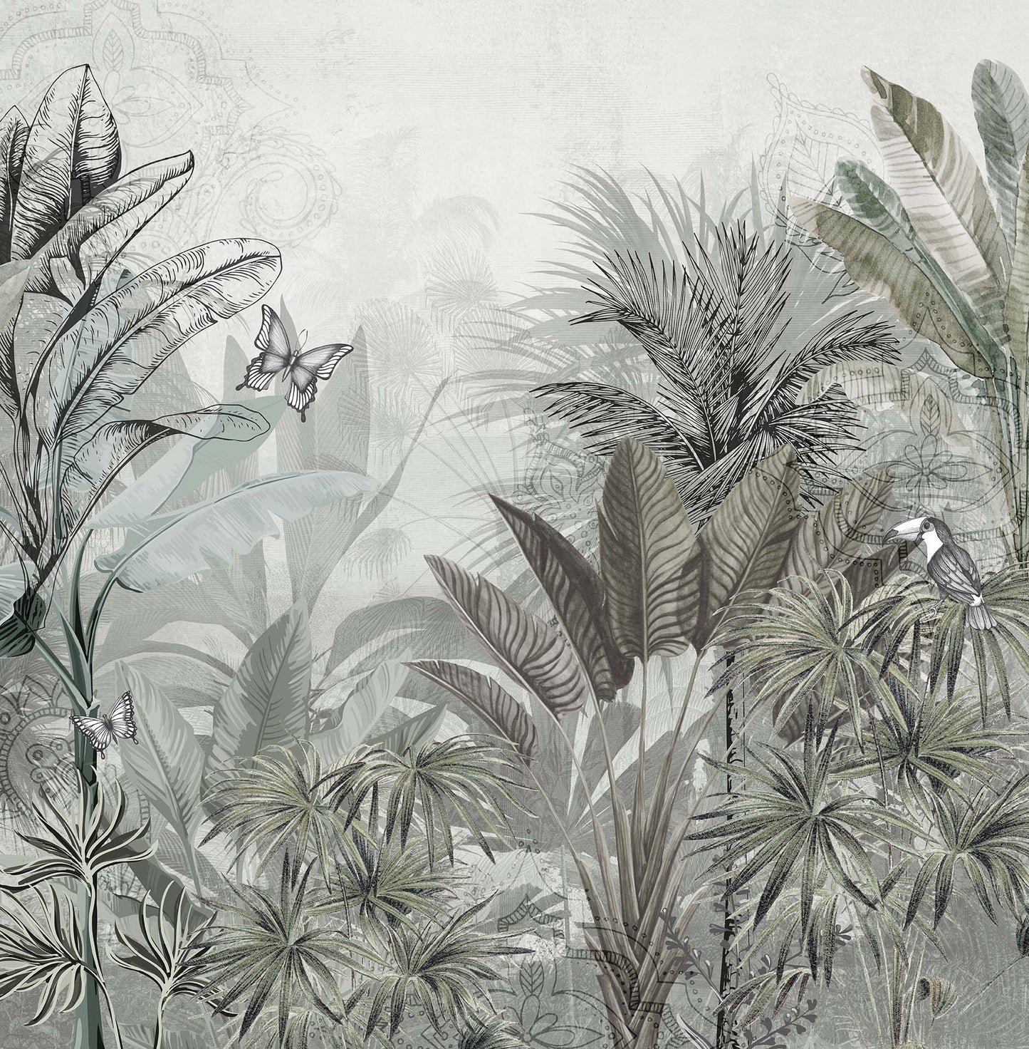 Melli Mello Green Oasis Photowall Grey/Green