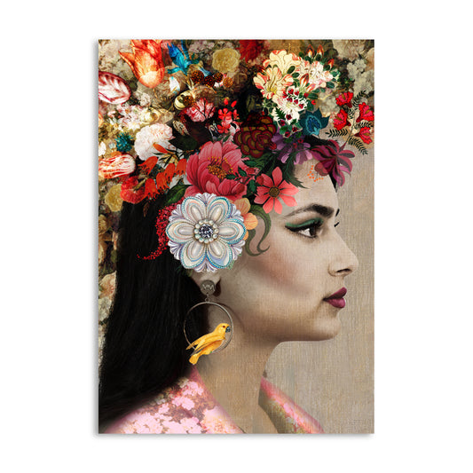 Melli Mello Head full of flowers wall art