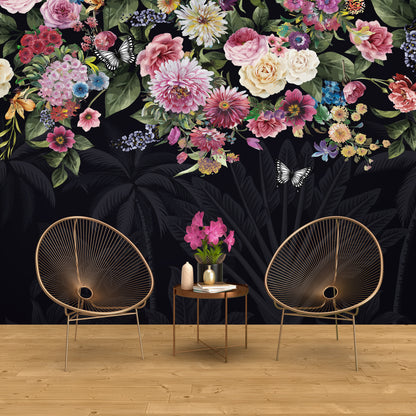 Melli Mello High on love dark photowall wallpaper floral jungle bombastic colorful bold deco eyecatcher be different living room deco 