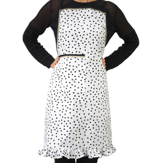 Melli Mello Nora dots Kitchen apron black-white dots