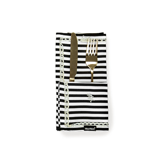 Melli Mello Servet stripe zwart wit