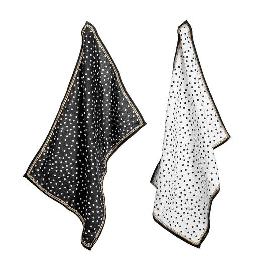 Melli Mello Nora dots 2pcs. kitchen towels black-white 2p.