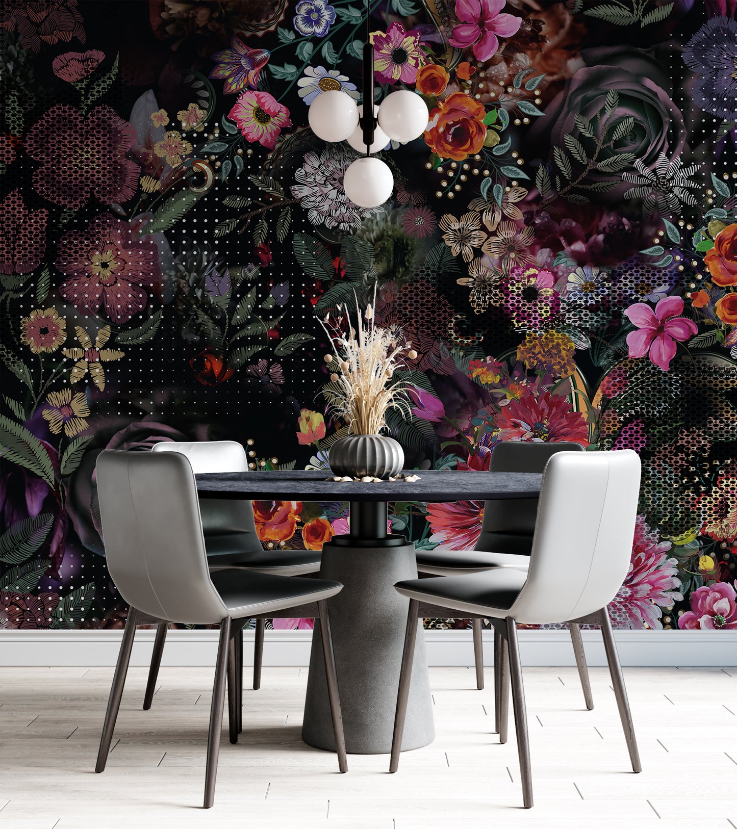 Melli Mello Rock & Rose photowall wallpaper colorful floral dots deco eyecatcher be different room deco 