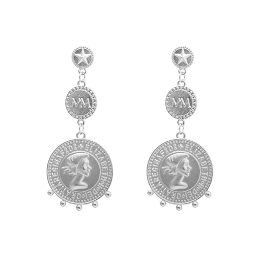 Melli Mello Triple coin Earring Silver coated