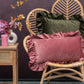 Melli Mello Dusty Pink Velvet Ruffle Cushion Small