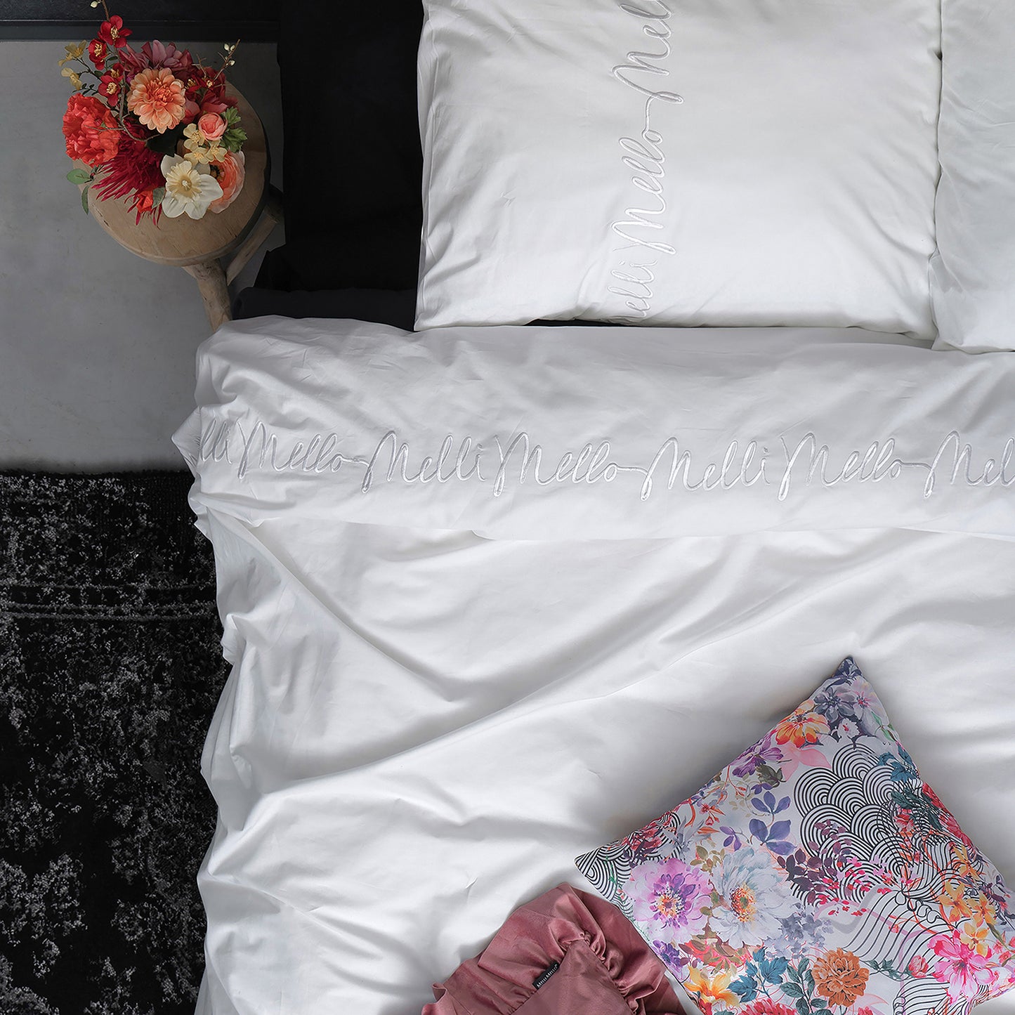 Melli Mello Little white lies Duvet Cover White