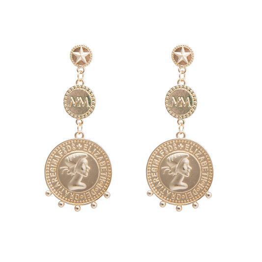 Melli Mello Triple coin Earring Gold coated